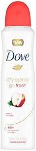 Dove Dry Spray Go Fresh Antiperspirant Deodorant Apple & White Tea 3.8 Ounce - Pack of 2 Dove