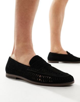 schuh Reem woven loafers in black Schuh