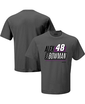 Мужская темно-серая футболка с рисунком Alex Bowman 1-Spot Hendrick Motorsports Team Collection