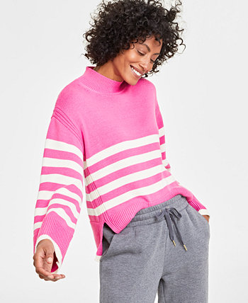 Женский свитер в матросскую полоску с воротником-стойкой, созданный для Macy's On 34th