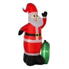 HOMCOM 8ft Christmas Inflatable Santa Claus with Toy Bag Outdoor Blow Up Yard Decoration with LED Lights Display HomCom