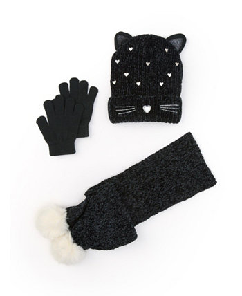 Шляпа, перчатки и шарф Rainbow Sugar Big Girls Critter Kitty, набор из 3 предметов InMocean