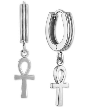 Серьги-капли Ankh Cross, созданные для Macy's из позолоченного серебра 14 карат (также из стерлингового серебра) Esquire Men's Jewelry