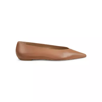 Lina Lacquered Leather Pointed Flats Stuart Weitzman