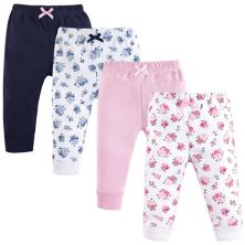Хлопковые штаны Luvable Friends для малышей и девочек, 4 шт., с цветочным принтом Luvable Friends