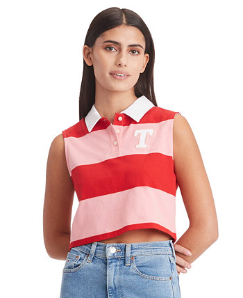Женская полосатая рубашка-поло без рукавов Letterman Tommy Jeans