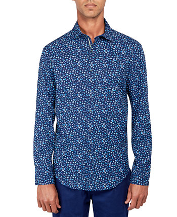 Men's Regular-Fit Non-Iron Performance Stretch Micro Flower-Print Button-Down Shirt Society of Threads
