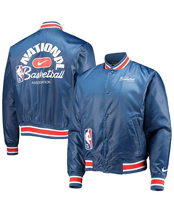 Мужская синяя атласная куртка NBA 75th Anniversary Courtside Full-Snap Nike