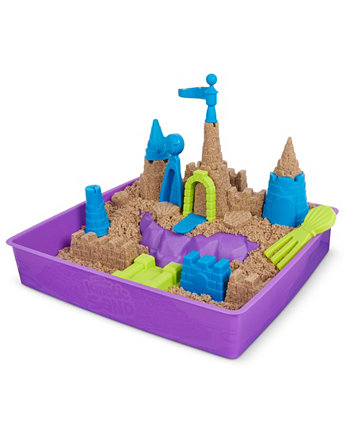 Deluxe Beach Castle Playset with 2.5Lbs of Beach Sand, includes Molds and Tools, Sensory Toys for Kids Ages 5 Plus Kinetic