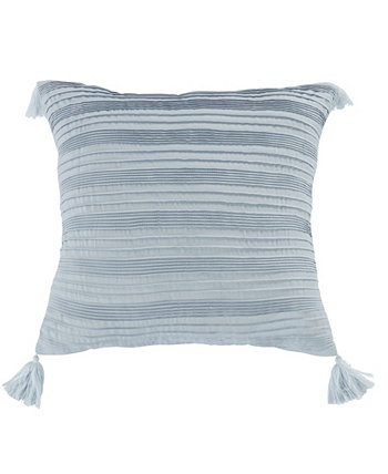 Голубая декоративная подушка с беленым дощатым настилом, 18 x 18 дюймов American Heritage Textiles