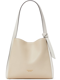 Knott Color-Blocked Pebbled Leather Large Shoulder Bag Kate Spade New York