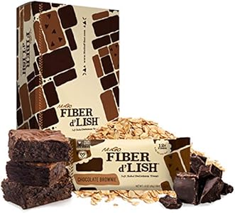 NuGo Fiber d'Lish Chocolate Brownie, 12g High Fiber, Vegan, 150 Calories, 16 Count NuGo