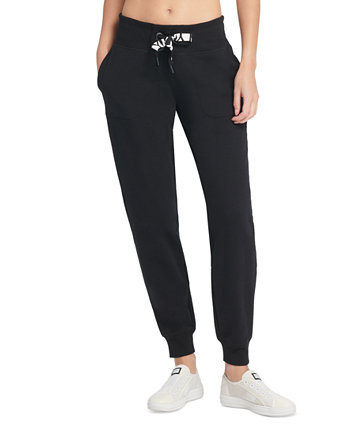 Женские брюки-джоггеры с логотипом и кулиской DKNY