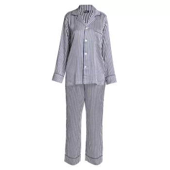 Полосатая шелковая пижама Heritage Laurel Polo Ralph Lauren