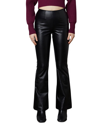 Women's Faux-Leather Flared-Leg Pull-On Pants NIA