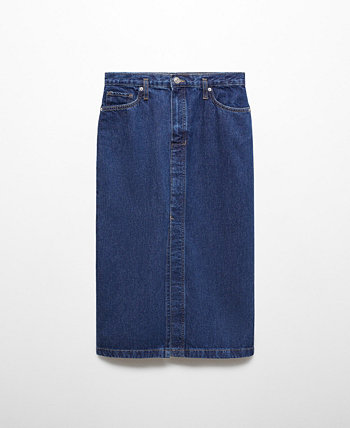Женская джинсовая юбка-миди MANGO