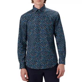 Рубашка Julian с мраморным цветочным принтом BUGATCHI