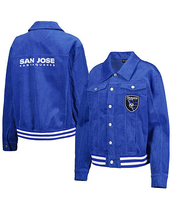 Women's Blue San Jose Earthquakes Corduroy Button-Up Jacket The Wild Collective