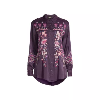 Curaçao Embroidered High-Low Tunic Johnny Was