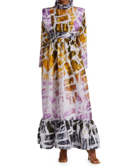 Pemi Printed Cotton Maxi Dress Busayo