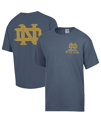 Мужская стальная рваная футболка с логотипом Notre Dame Fighting Irish в винтажном стиле Comfortwash