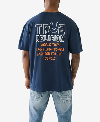 Мужские свободные футболки с короткими рукавами World Tour True Religion
