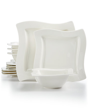 Коллекция New Wave из 12 шт. Набор столовой посуды, создан для Macy's, сервиз на 4 персоны Villeroy & Boch