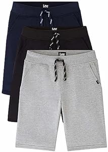 Lee Youth Boys' Sweat Shorts Athletic Casual Jogger Shorts & Pockets, Performance Activewear 3-Pack Lee