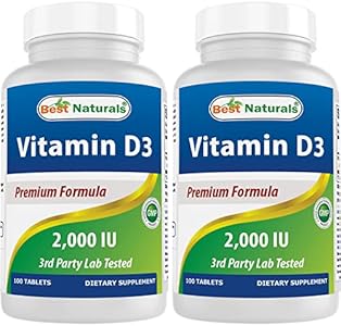 Best Naturals Vitamin D3 2000 IU (50 mcg) - 100 Tablets - 100 Days Supply - Helps Support Immune Health, Strong Bones and Teeth, & Muscle Function (100 Count (Pack of 1)) Best Naturals