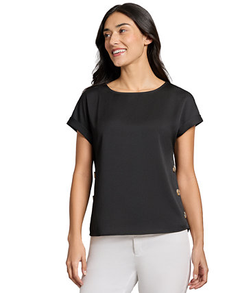 Petite Side-Buttoned Dolman-Sleeve Top Jones New York