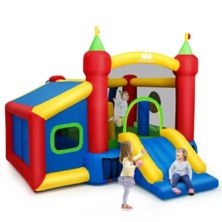 Inflatable Bounce House Kids Slide Jumping Castle without Blower Slickblue