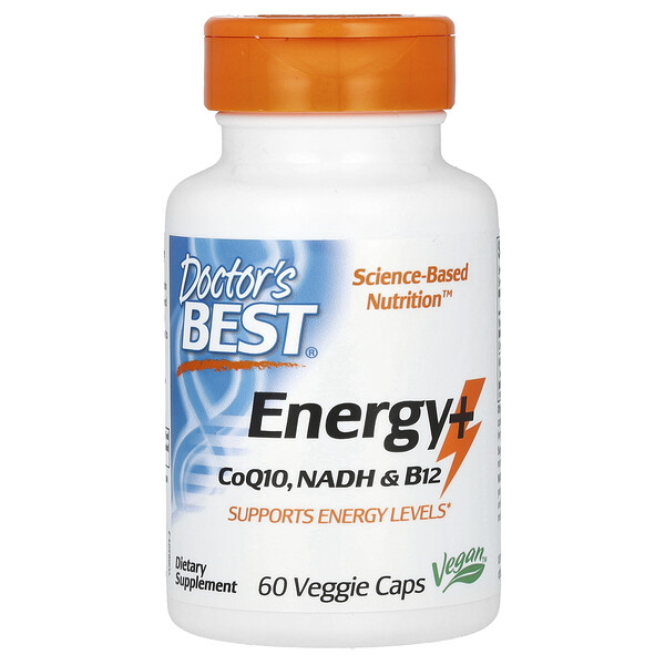 Energy+ CoQ10, NADH & B12 - 60 растительных капсул - Doctor's Best Doctor's Best