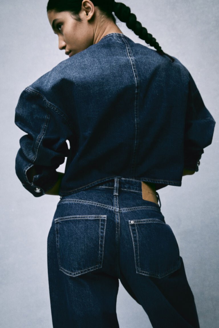 Мешковатые высокие джинсы с пышной посадкой H&M