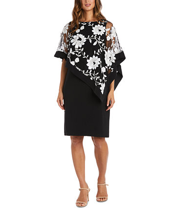 Миниатюрное платье-пончо с цветочной вышивкой R & M Richards
