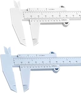 6Inch 150mm Mini Caliper Double Scale Plastic Vernier Caliper, Caliper Measuring Tool, for Carpentry, Student, Jewelry Measuring, etc. (White and Blue) Nanaxagly