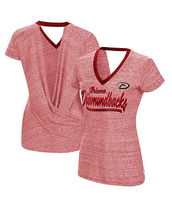 Красная женская футболка с v-образным вырезом и запахом на спине Arizona Diamondbacks Halftime Touch