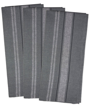 Тканое кухонное полотенце в полоску из шамбре, набор из 3 шт. Design Imports
