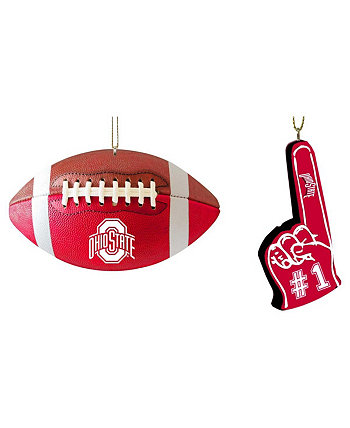 Набор из двух наборов футбольных мячей штата Огайо и пенопластовых украшений для пальцев Memory Company