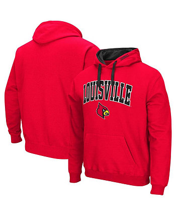 Мужской красный пуловер с капюшоном Louisville Cardinals Big and Tall Arch и Logo 2.0 Colosseum