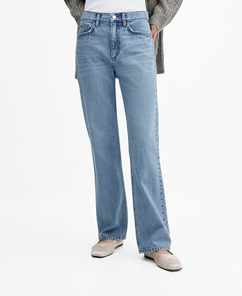 Женские прямые джинсы со средней посадкой MANGO