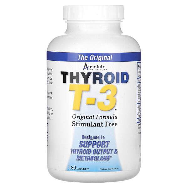 Thyroid T-3, Оригинальная формула - 180 капсул - Absolute Nutrition Absolute Nutrition
