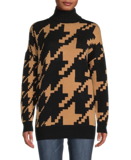 Mockneck Houndstooth Sweater SIONI