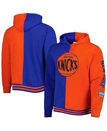 Мужская сине-оранжевая толстовка с капюшоном New York Knicks Big and Tall Hardwood Classics Split Pullover Mitchell & Ness