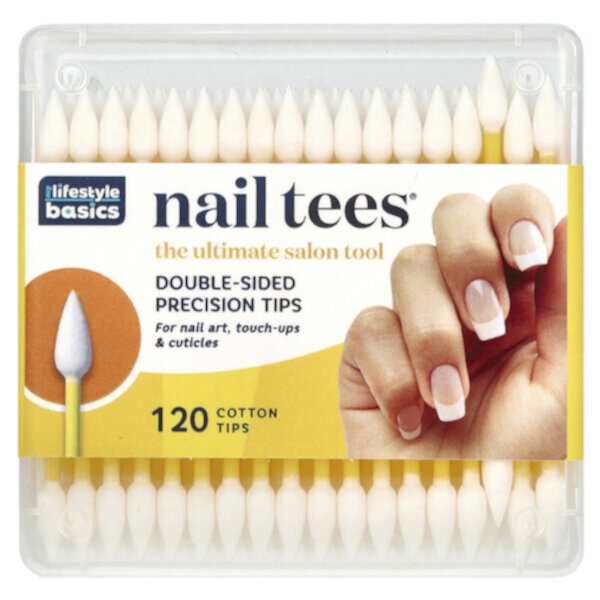 Расчески и маникюрные наборы Fran Wilson Nail Tees, Double-Sided Precision Tips, 120 Cotton Tips Fran Wilson