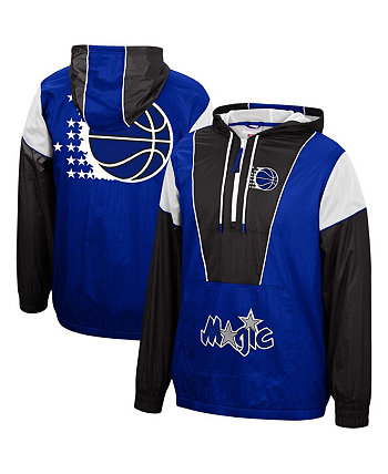 Мужская синяя, черная куртка Orlando Magic Hardwood Classics Highlight Reel Windbreaker с капюшоном на молнии Mitchell & Ness