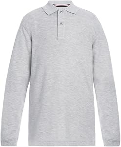 Tommy Hilfiger Kids' Long Sleeve Pique Co-ed Polo Collar Shirt Tommy Hilfiger