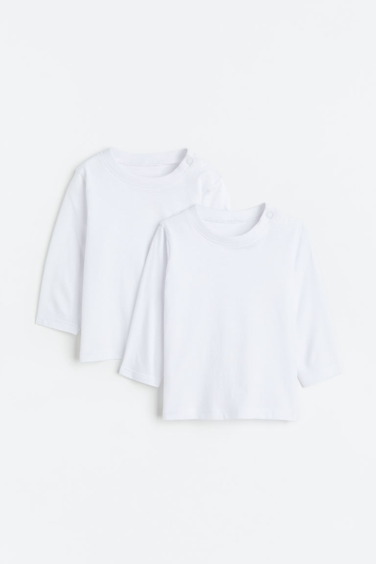Комплект из 2 трикотажных рубашек с длинными рукавами H&M