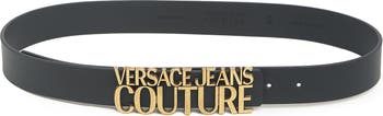 Кожаный ремень с металлической пряжкой Versace Jeans