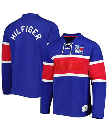 Мужской синий топ с длинными рукавами на шнуровке New York Rangers Walter Tommy Hilfiger