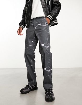 Широкие брюки чиносы с мраморным принтом ASOS DESIGN ASOS DESIGN